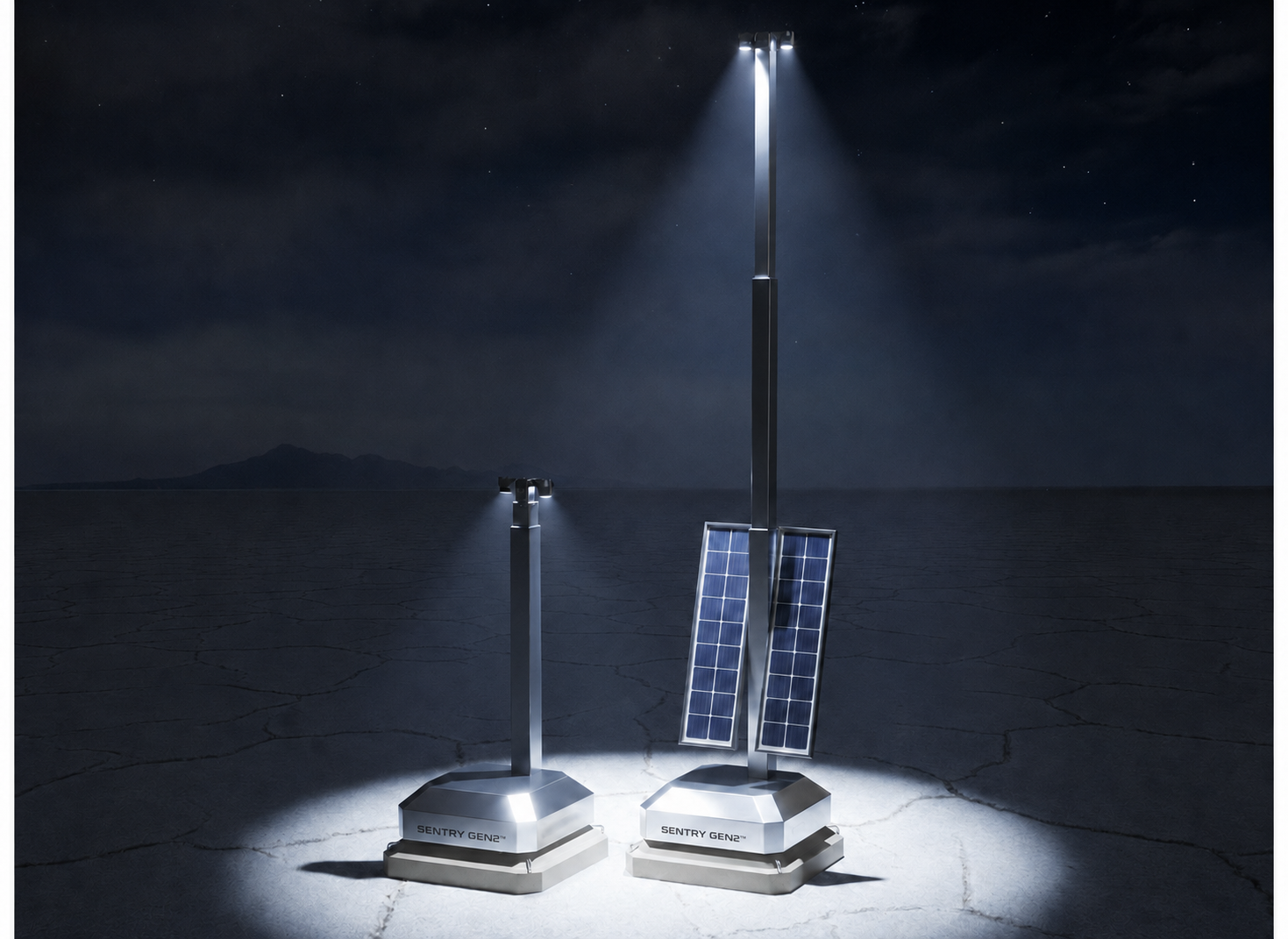 SENTRY GEN2 surveillance towers operating at night